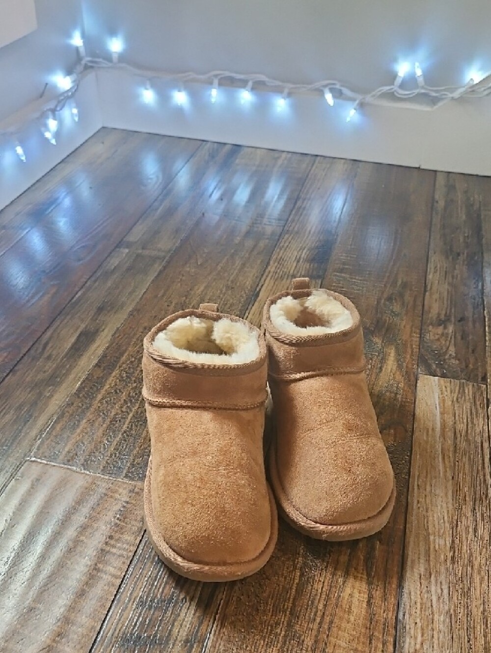 UGG Mini Suede Shearling Boots - Chestnut Tan - Picture 3 of 9